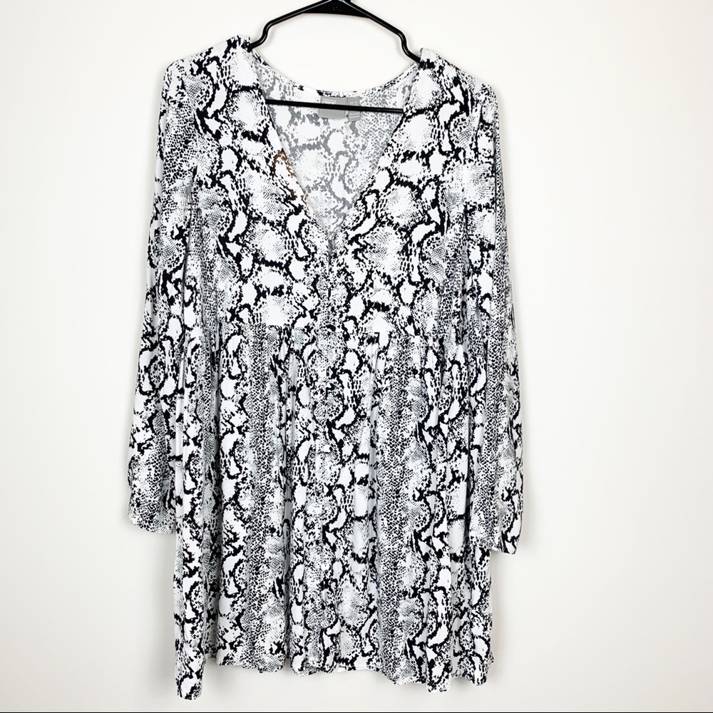 ASOS Snakeskin Python Print Babydoll Swing Dress